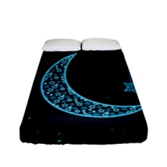 Moon Star Neon Wallpaper Fitted Sheet (full/ Double Size)