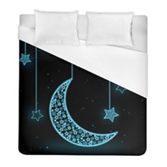 Moon Star Neon Wallpaper Duvet Cover (full/ Double Size)