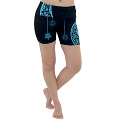 Moon Star Neon Wallpaper Lightweight Velour Yoga Shorts