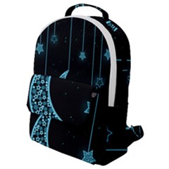 Moon Star Neon Wallpaper Flap Pocket Backpack (small)