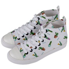 Cacti In Pots Women s Mid-top Canvas Sneakers