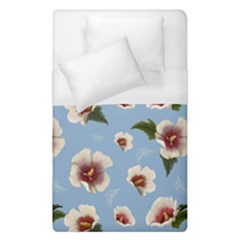 Delicate Hibiscus Flowers On A Blue Background Duvet Cover (single Size) by SychEva