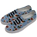 delicate hibiscus flowers on a blue background Men s Classic Low Top Sneakers View2
