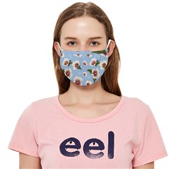 delicate hibiscus flowers on a blue background Cloth Face Mask (Adult)