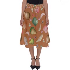 Watercolor Fruit Perfect Length Midi Skirt by SychEva