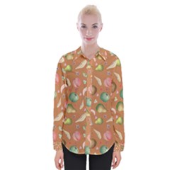 Watercolor fruit Womens Long Sleeve Shirt