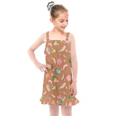 Watercolor Fruit Kids  Overall Dress by SychEva