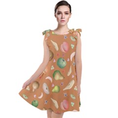 Watercolor Fruit Tie Up Tunic Dress by SychEva