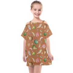 Watercolor Fruit Kids  One Piece Chiffon Dress by SychEva