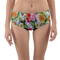 Garden Flowers Reversible Mid-waist Bikini Bottoms by goljakoff