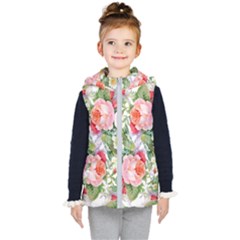 Garden Flowers Kids  Hooded Puffer Vest by goljakoff