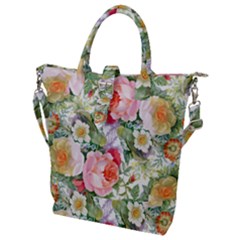 Garden Flowers Buckle Top Tote Bag by goljakoff