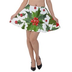 Christmas Berry Velvet Skater Skirt by goljakoff
