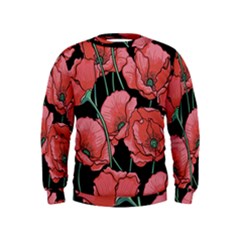 Poppy Flowers Kids  Sweatshirt by goljakoff