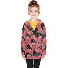 Poppy Flowers Kids  Double Breasted Button Coat by goljakoff