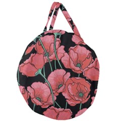 Poppy Flowers Giant Round Zipper Tote by goljakoff