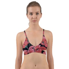 Poppy Flowers Wrap Around Bikini Top