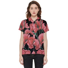 Poppy Flowers Short Sleeve Pocket Shirt by goljakoff