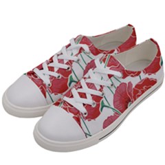 Red Poppy Flowers Women s Low Top Canvas Sneakers