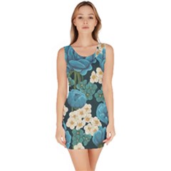 Blue Flowers Bodycon Dress by goljakoff