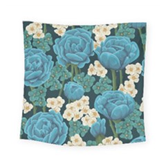 Blue Flowers Square Tapestry (small) by goljakoff