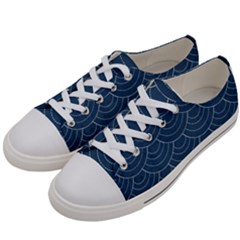 Blue Sashiko Plaid Women s Low Top Canvas Sneakers by goljakoff