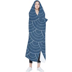 Blue Sashiko Plaid Wearable Blanket by goljakoff