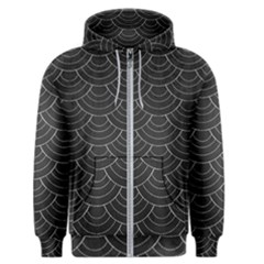 Black Sashiko Pattern Men s Zipper Hoodie by goljakoff