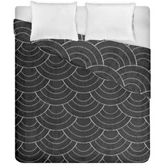 Black Sashiko Pattern Duvet Cover Double Side (california King Size) by goljakoff