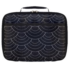 Black Sashiko Pattern Full Print Lunch Bag by goljakoff