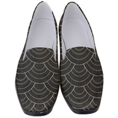 Black Sashiko Pattern Women s Classic Loafer Heels