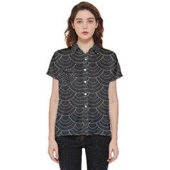 Black Sashiko Pattern Short Sleeve Pocket Shirt by goljakoff