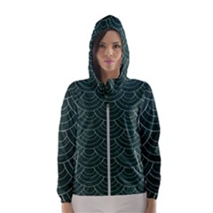 Green Sashiko Pattern Women s Hooded Windbreaker by goljakoff