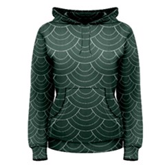 Green Sashiko Pattern Women s Pullover Hoodie by goljakoff