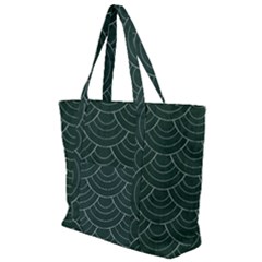 Green Sashiko Pattern Zip Up Canvas Bag by goljakoff