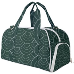 Green Sashiko Pattern Burner Gym Duffel Bag by goljakoff