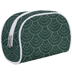 Green Sashiko Pattern Make Up Case (large) by goljakoff