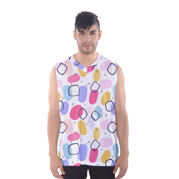 Watercolor circles. Abstract watercolor Men s Basketball Tank Top