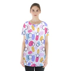 Watercolor Circles  Abstract Watercolor Skirt Hem Sports Top by SychEva