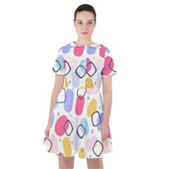 Watercolor Circles  Abstract Watercolor Sailor Dress by SychEva