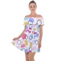 Watercolor circles. Abstract watercolor Off Shoulder Velour Dress View1