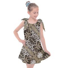 Vintage Ornate Interlace Pattern Kids  Tie Up Tunic Dress