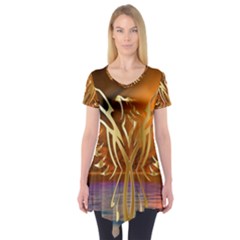 Pheonix Rising Short Sleeve Tunic  by icarusismartdesigns