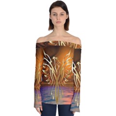 Pheonix Rising Off Shoulder Long Sleeve Top by icarusismartdesigns