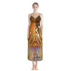 Pheonix Rising Button Up Chiffon Maxi Dress by icarusismartdesigns