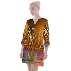 Pheonix Rising Open Neck Shift Dress by icarusismartdesigns