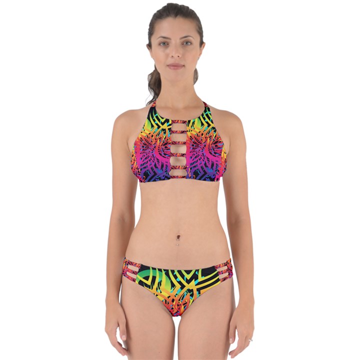 Abstract Jungle Perfectly Cut Out Bikini Set