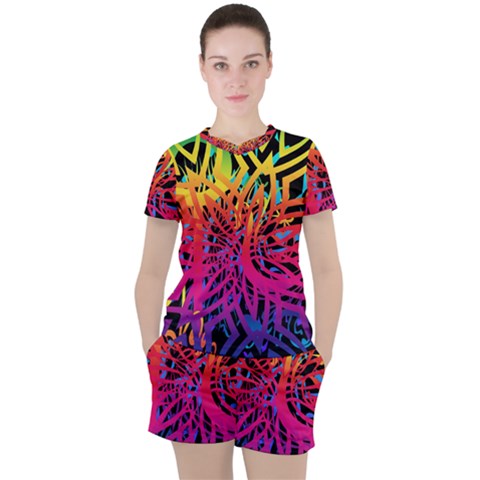 Abstract Jungle Women s Tee And Shorts Set by icarusismartdesigns