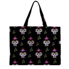 Skull Pattern Zipper Mini Tote Bag by Sparkle