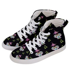 Skull Pattern Women s Hi-top Skate Sneakers by Sparkle